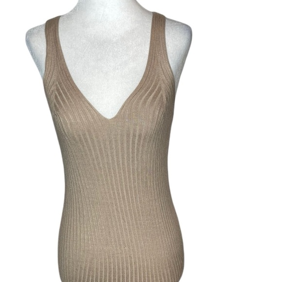 Mod Ref ribbed maxi dress, color tan, bodycon, minimalist size Small, NWOT - Picture 4 of 11